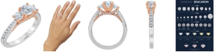Macy's Diamond Engagement Ring (1 1/2 ct. t.w.) in 14K White and Rose Gold
